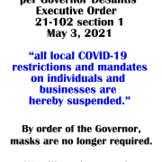 Governor Order end masks