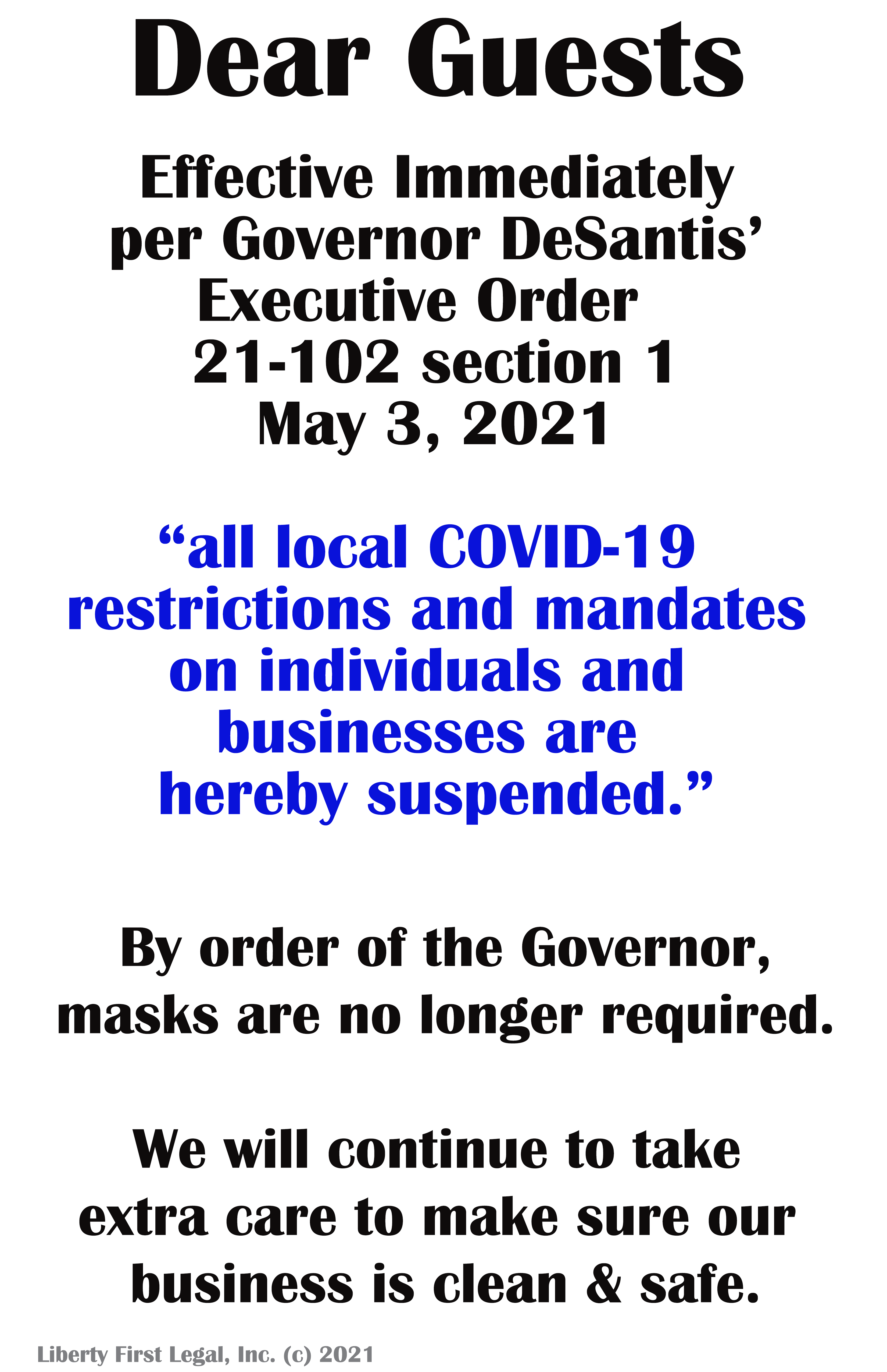 governor lift order sign business